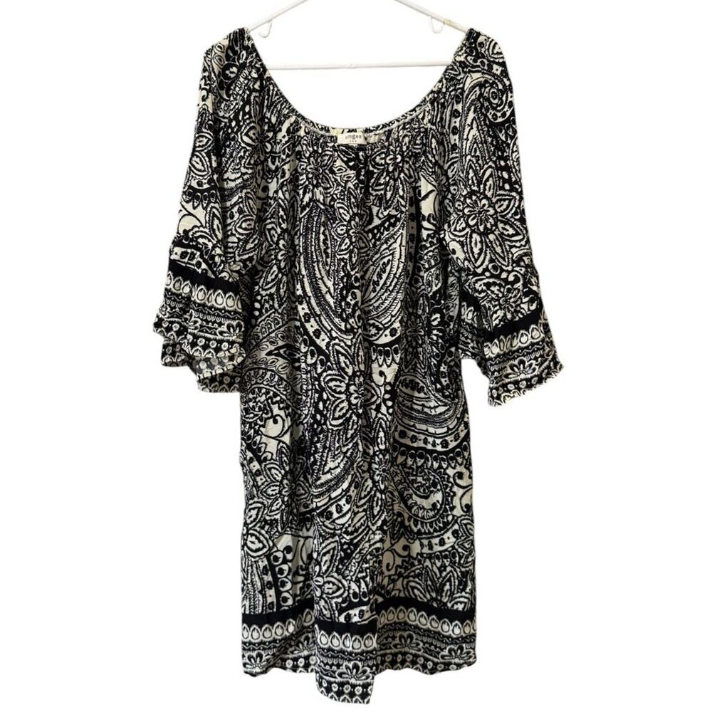 Umgee Women Size Large Tunic Top/Dress Paisley Stretch Lightweight Preppy Boho